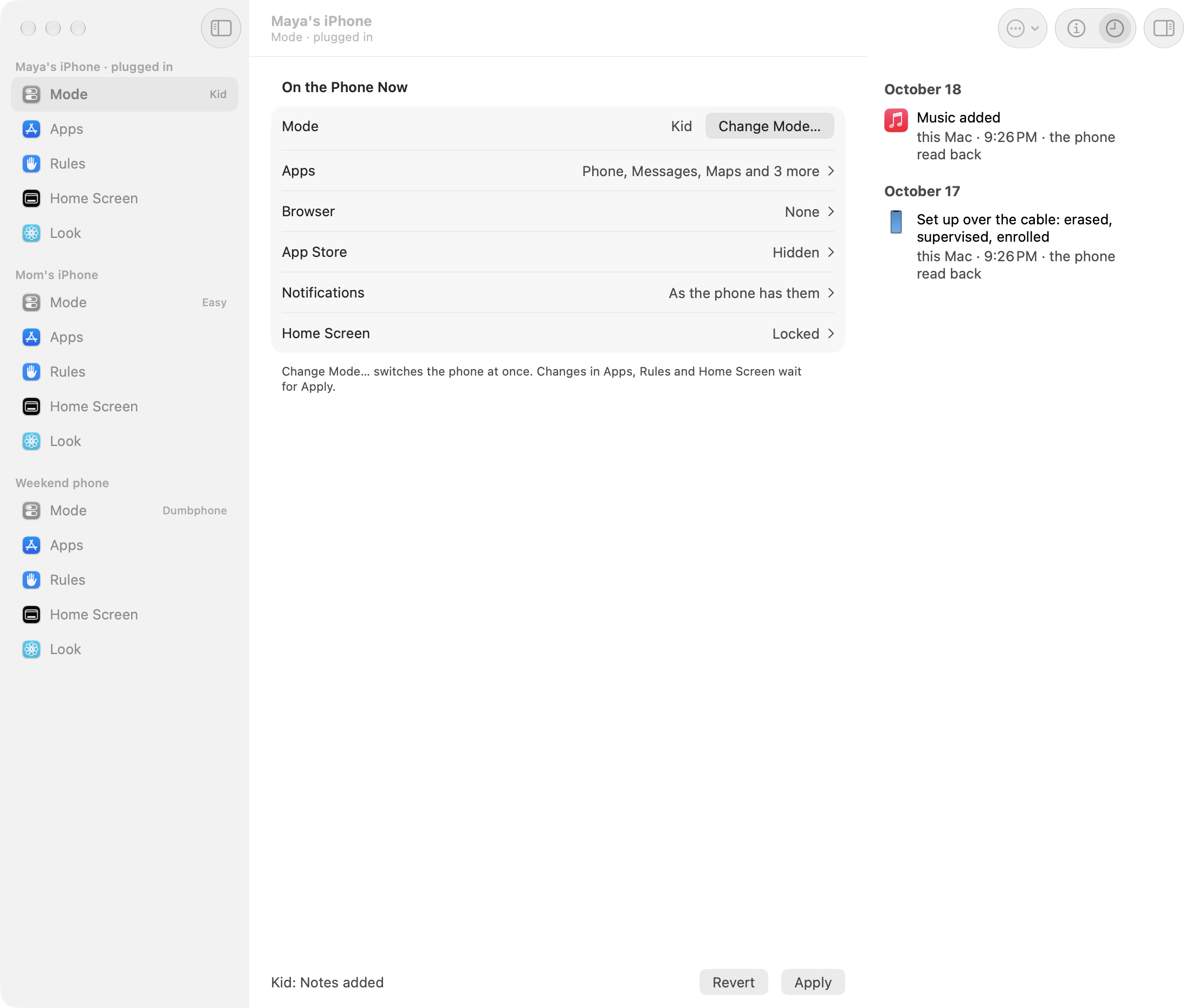 Tinyphone for Mac: a phone's modes, the apps that stay with their real icons, and what the phone says